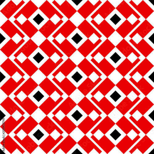 Seamless pattern. Geometric. Rectangles. Squares. National embroidery. Slavic. Abstract. Vector