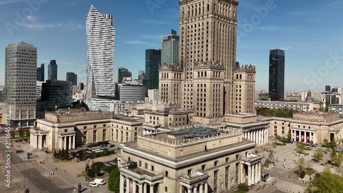Palace of Culture and Science Aerial View, Warsaw Cityscape, Poland