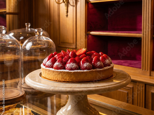 Premium strawberry tart bakery display