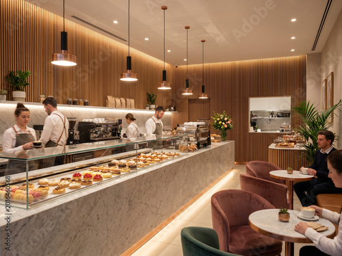 High end bakery modern interior design