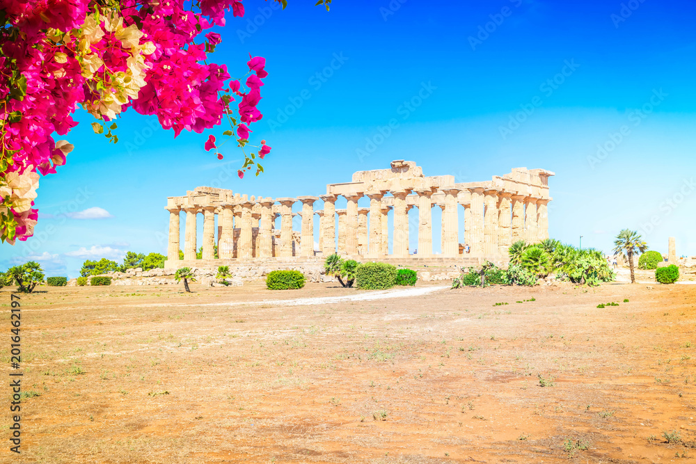 Fototapeta premium Selinunte site with ancient greek ruins, Sicily island, Italy