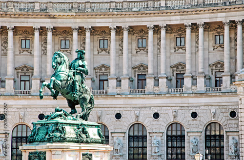Photography Equestrian statue at Hofburg Palace in Vienna Austria with historic imperial arc