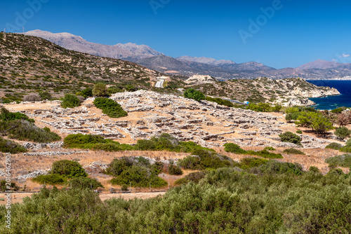 Ancient Minoan ruins of Gournia archaeological site on Crete island Greece