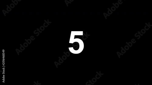 Number 10 to 1 displayed on black background. a sequance of number
