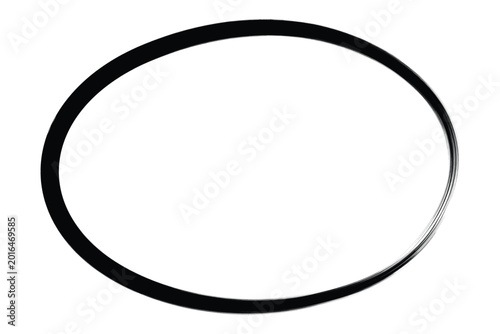 Canvastavla Modern brush stroke black oval ring circle sign icon grunge style texture on whi