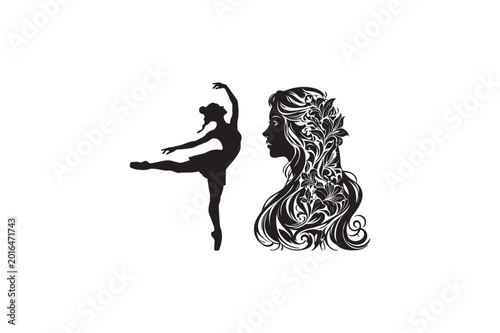 Artistic element vector silhouette black color image with white color background..eps
