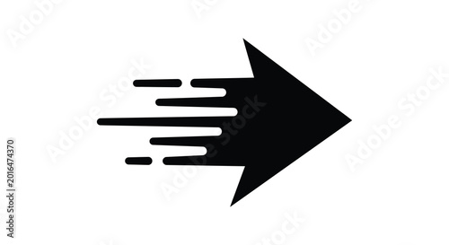 Foto Fast arrow with speed lines black silhouette