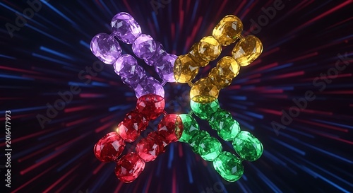 3D render of antibody molecule with a 3D render of an antibody protein molecule