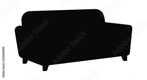Foto modern sofa silhouette against a white background