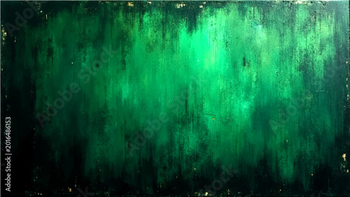 Foto Vector Abstract, textured artwork, featuring blended strokes, evocative vibrant green hues against dark backdrop