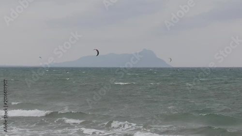 Kiteboarding at Circeo National Park, Italy	