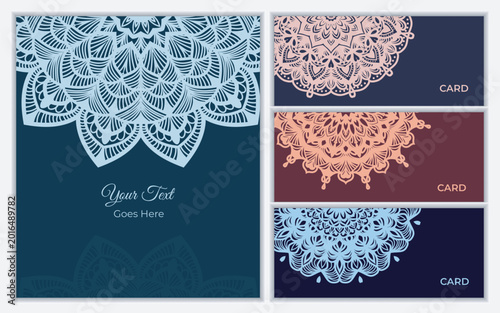 Decorative Golden Lace Business Card Background Collection