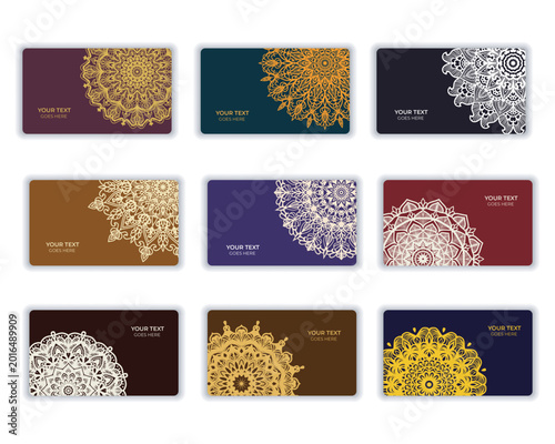 Decorative Mandala Visiting Card Design Premium Collection Template