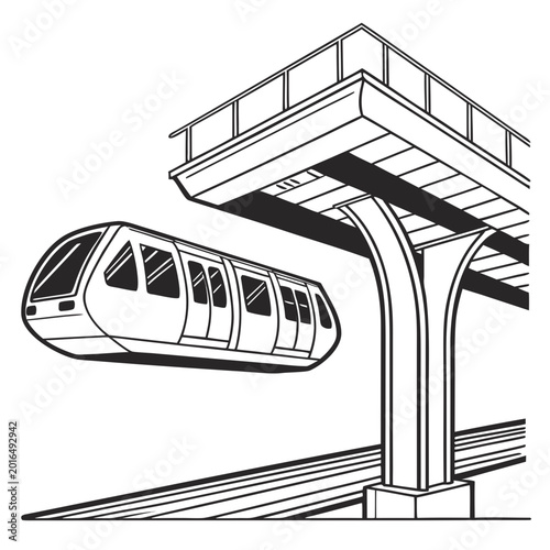Photos Monorail train approaching station platform transportation