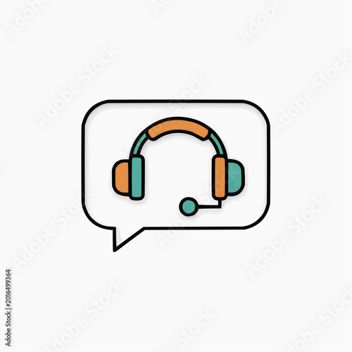 Headphone Icon in a Speech Bubble