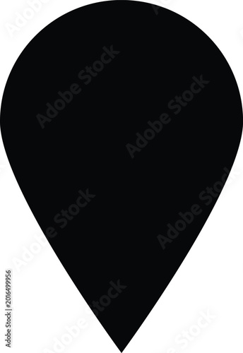 Fotografija Solid black teardrop shape on white background