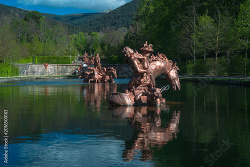 Photographic collection of the monumental fountains and gardens of La Granja de San Ildefonso in Segovia,