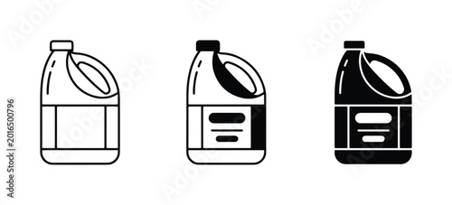 фотографія Household Cleaning Product Gallon Jug Icons, Liquid Detergent Container Vector G