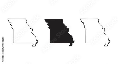 Billede på lærred missouri state outline silhouettes on white background