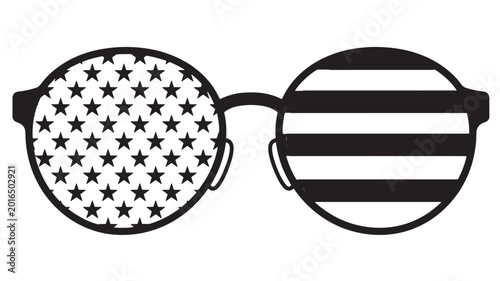 Fotografía Glasses with American flag stars and stripes, patriotic novelty eyewear icon on