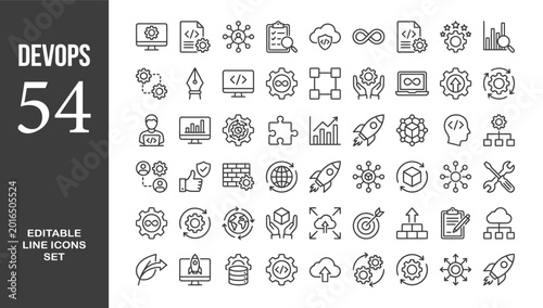 Tableau sur toile DevOps icon set