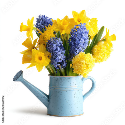yellow and blue hyacinths