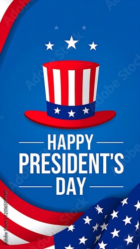 Patriotic banner with hat and stars
