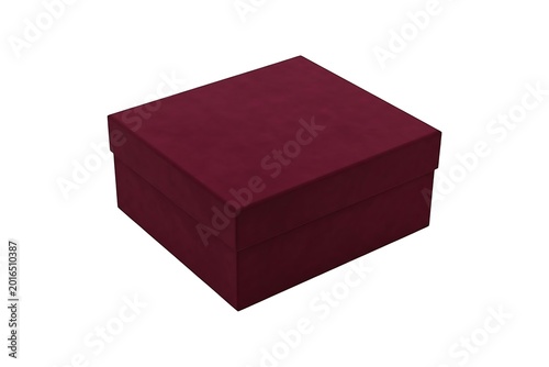 Elegant Burgundy Velvet Gift Box Isolated on for Luxury Jewelry Packaging White Background