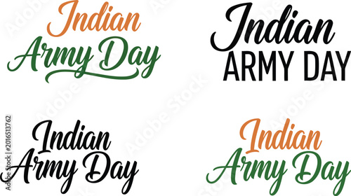 Foto Indian army day typography festive military celebration graphic for commemorativ