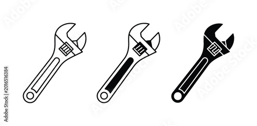 Quadro su tela Adjustable Wrenches, Mechanic Tools, Plumbing Equipment, Industrial Hardware Ico