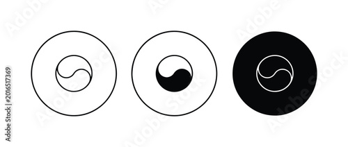 Tableau sur toile Yin Yang Symbol Variations, Balance Icons, Harmony Concepts, Spiritual Graphics