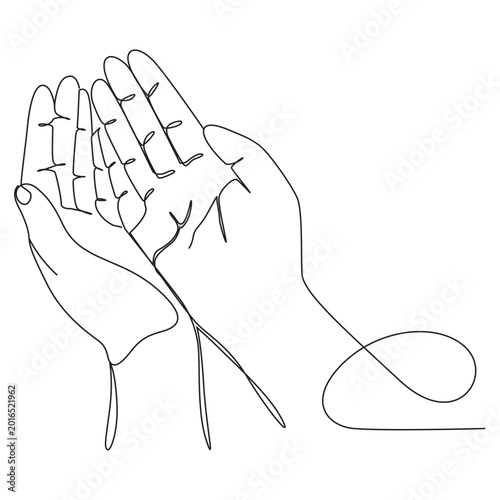 Quadro em tela Hands tying shoelaces with a loop Vector, illustration