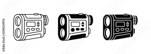 Foto Rangefinder Icons Set, Golf Laser Measuring Device, Sport Optics Vector Graphics