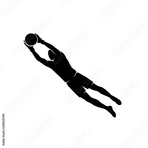 goal defending in soccer silhouette vector