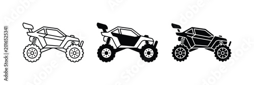 Obraz na płótnie Off-road Buggy Icons, ATV Vector Set, Dune Buggy Graphics, All-Terrain Vehicle C