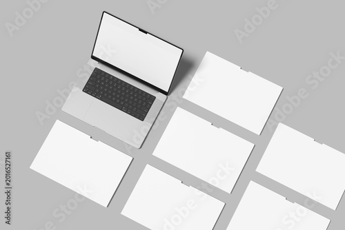 Laptop website presentation blank mockup