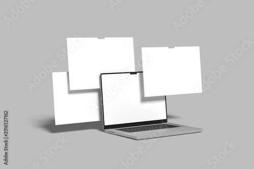 Laptop website presentation blank mockup