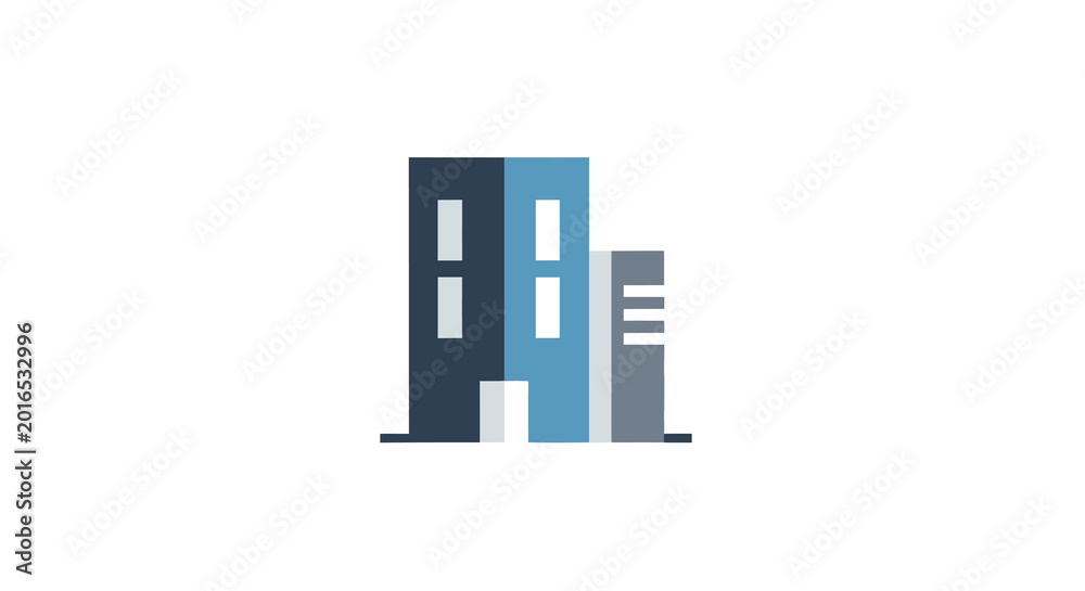 Obraz premium building silhouettes on white background modern architectural design