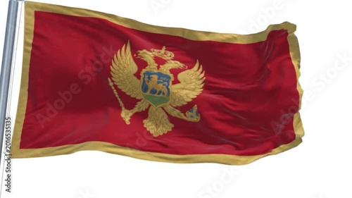 Waving flag of montenegro