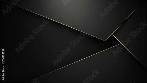 black gold luxury abstract background with geometric layers premium dark corporate design