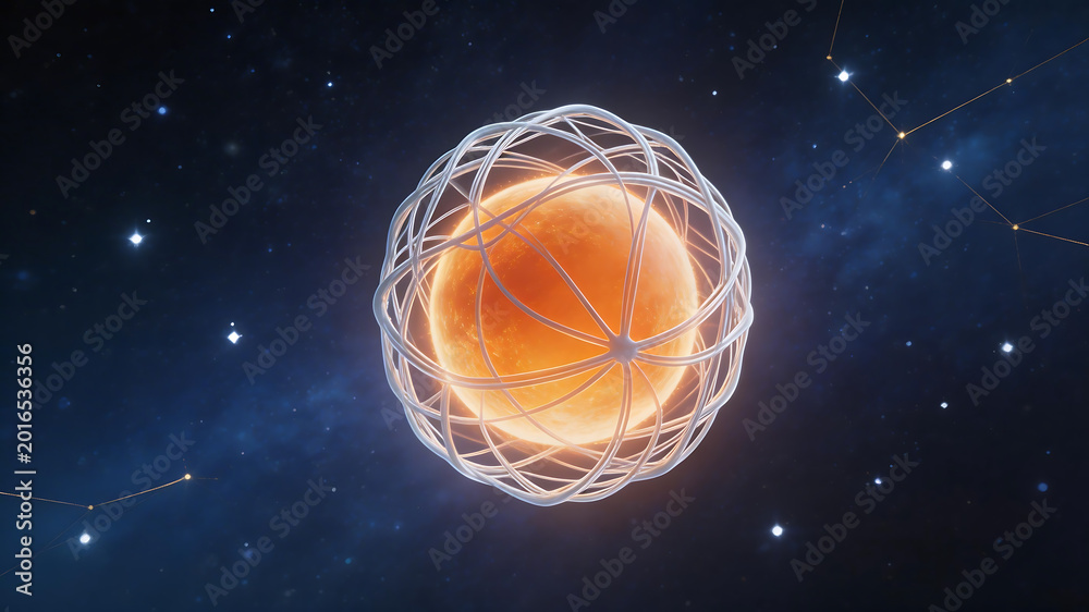 Fototapeta premium Orbital sphere in cosmic space for immersive visual experiences and creative projects