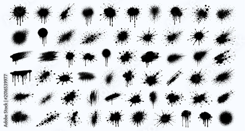 Εκτύπωση καμβά Grunge graffiti spray paint splatter and drip texture collection