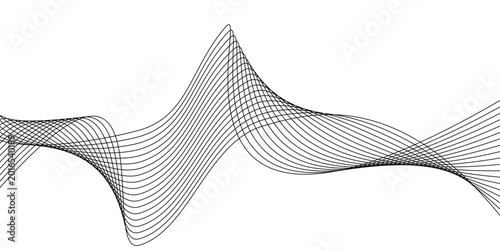 Bilde på lerret Vector abstract background featuring a black and white wave pattern with dynamic