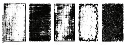 Foto Grunge linocut stamp texture overlay with distressed xerox print effect, scratch
