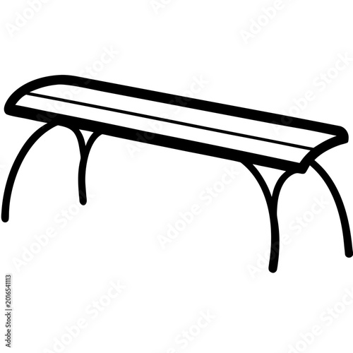 Sculptural Curved Wooden Dining Bench Modern Style
