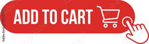 Cuadro en lienzo Ecommerce add to cart button with shopping cart icon for website checkout