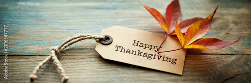 Thanksgiving Greeting Tag with Maple Leaves