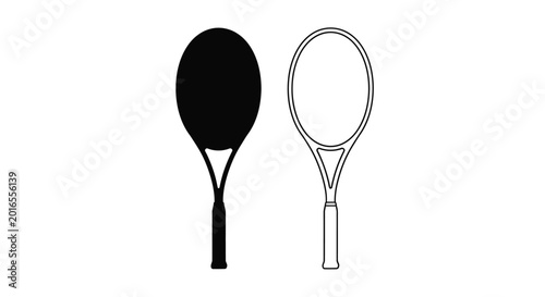 Schilderij op canvas Tennis racket and paddle tennis racket silhouette