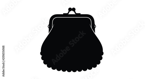 Foto Black purse silhouette on a white background silhouette