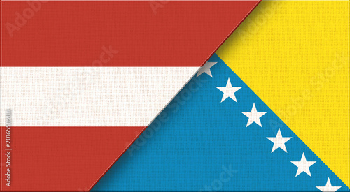 Bild auf Leinwand Flags of Austria and Bosnia and Herzegovina